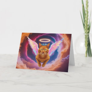Orange Tabby Angel Sympathy Card