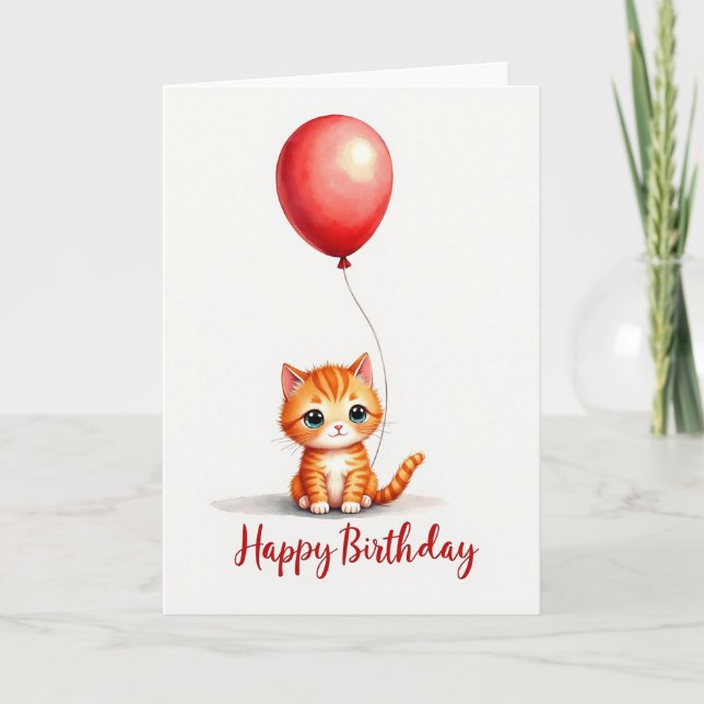 Orange Tabby Birthday Card (Front)