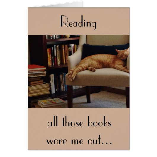 Orange Tabby Cat and Books Cards (Front)