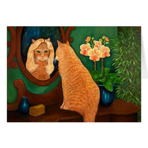Orange Tabby Cat and Mirror