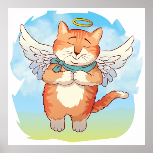 Orange Tabby Cat Angel  Poster