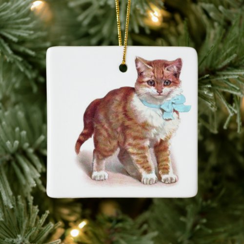 Orange Tabby Cat  Art by H Maguire  Ornament 