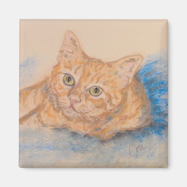 Orange Tabby Cat Art Magnet (Front)