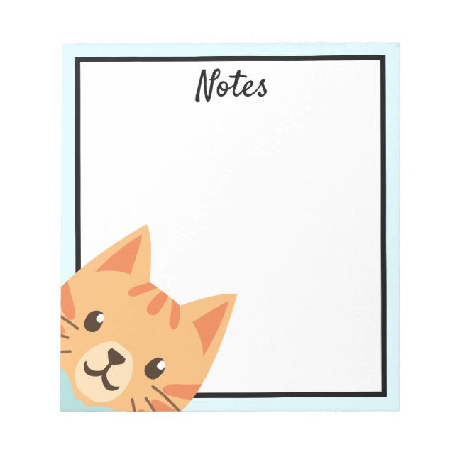 Orange Tabby Cat Blank Notepad (Front)