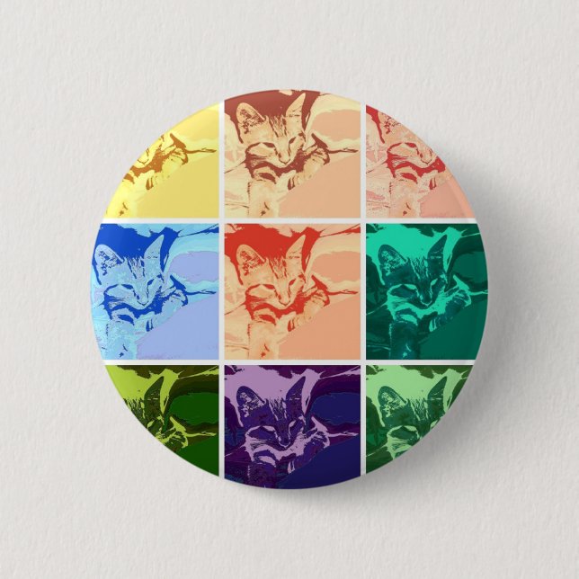 Orange Tabby Cat Button (Front)