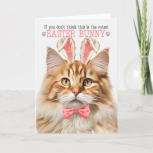 Orange Tabby Cat Cutest Easter Bunny Kitty Puns Holiday Card