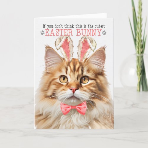 Orange Tabby Cat Cutest Easter Bunny Kitty Puns Holiday Card