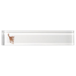 Orange Tabby Cat Desk Name Plate