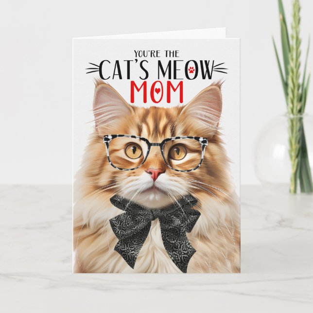 Orange Tabby Cat for Mom on Mother's Day Holiday Card (Front)
