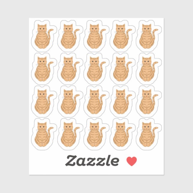 Orange Tabby Cat Ginger Cat Decorative Pet Planner Sticker (Sheet)