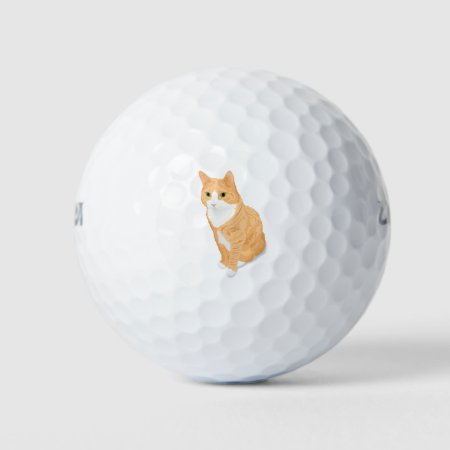 Orange Tabby Cat Golf Balls