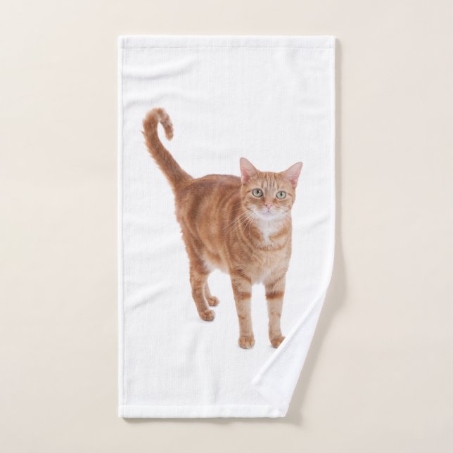 Orange Tabby Cat Hand Towel (Hand Towel)