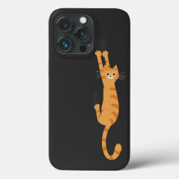 Orange Tabby Cat Hanging On | Funny Striped Cat iPhone 13 Pro Case