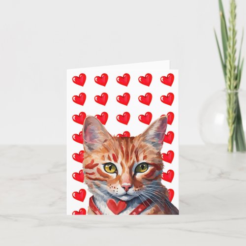Orange Tabby Cat Heart Purr_fect Valentine Card