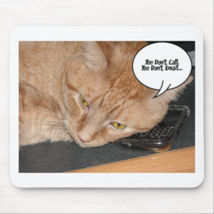 Orange Tabby Cat Humor/Cell Phone Mouse Pad
