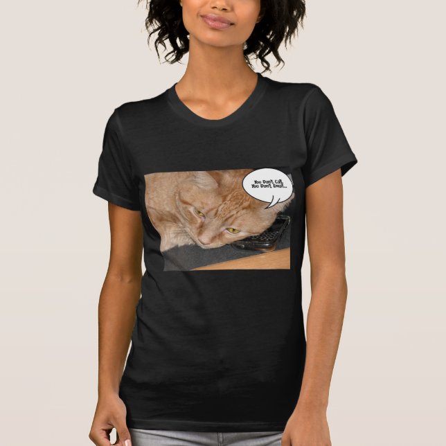 Orange Tabby Cat Humor T-Shirt (Front)