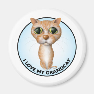 Orange Tabby Cat - I Love My Grandcat Magnet