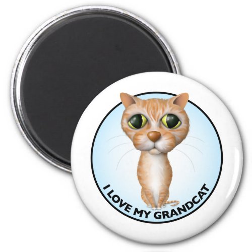 Orange Tabby Cat _ I Love My Grandcat Magnet