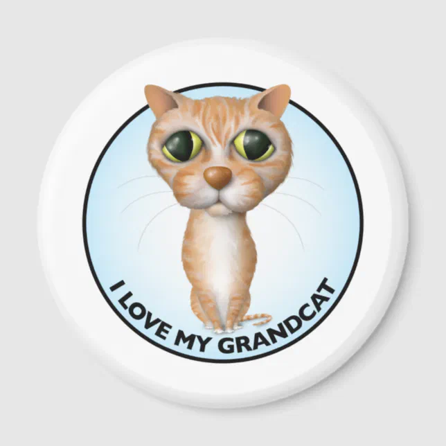 Orange Tabby Cat - I Love My Grandcat Magnet | Zazzle