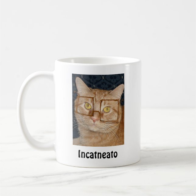 Orange Tabby Cat/Incognito Humor Coffee Mug (Left)