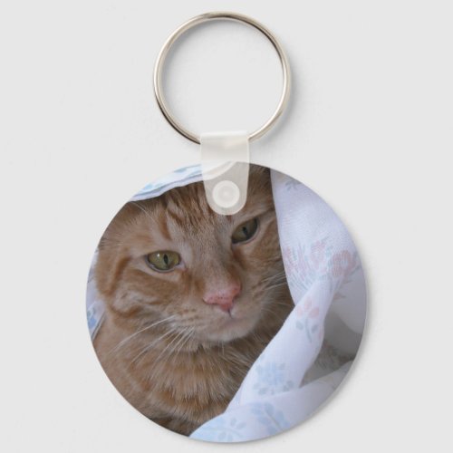 Orange Tabby Cat Keychain