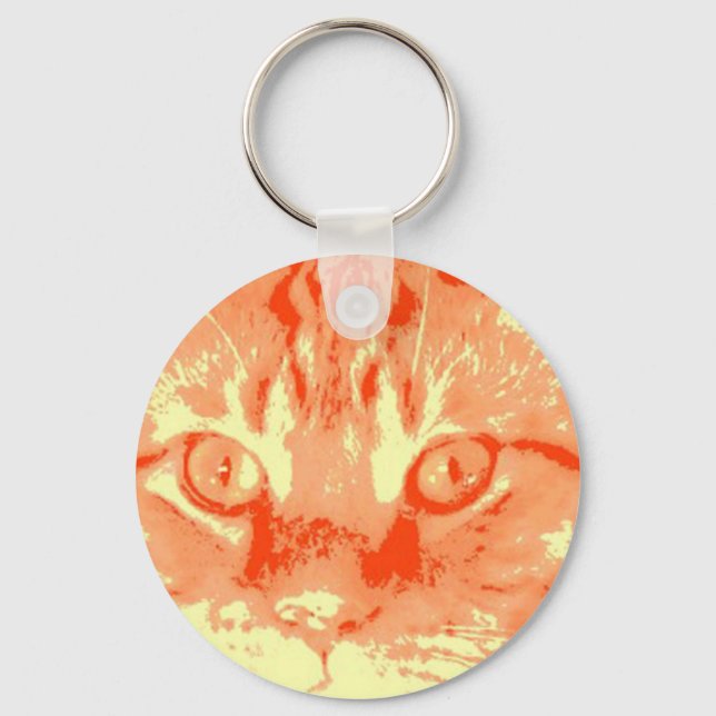 Orange Tabby Cat Keychain (Front)