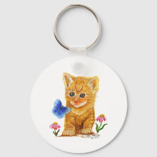 Orange Tabby Cat Kitten Keychain
