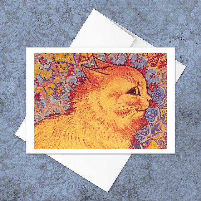 Orange Tabby Cat Louis Wain Blank Cards (Creator Uploaded)