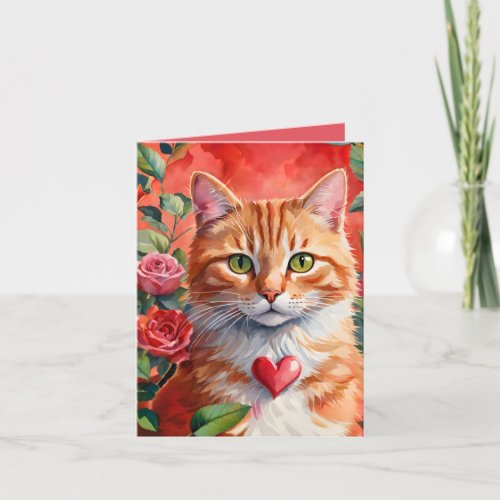 Orange Tabby Cat Meow_velous Valentine Card