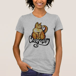 Orange Tabby Cat Mom Kitty Cat Artwork             T-Shirt