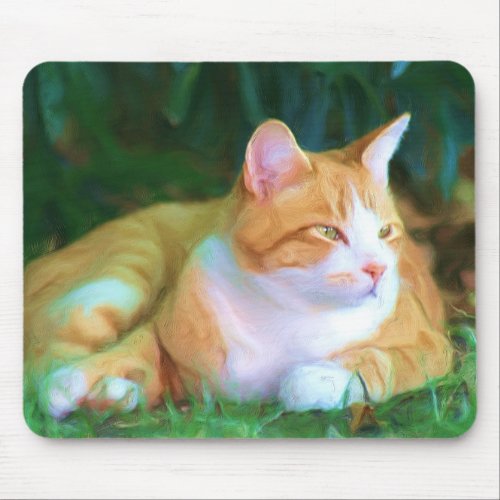 Orange Tabby Cat Mouse Pad