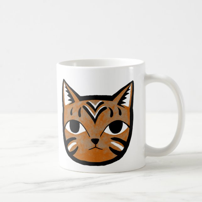 Orange Tabby Cat Mug Unique Cat Graphic Mug Cup (Right)