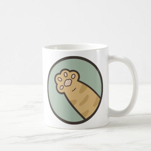 Orange tabby cat paw coffee mug