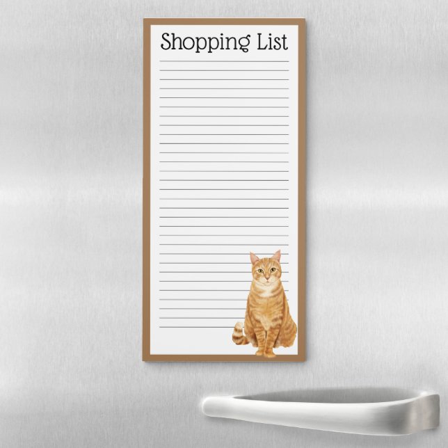 Orange Tabby Cat Personalized Magnetic Notepad (In Situ)