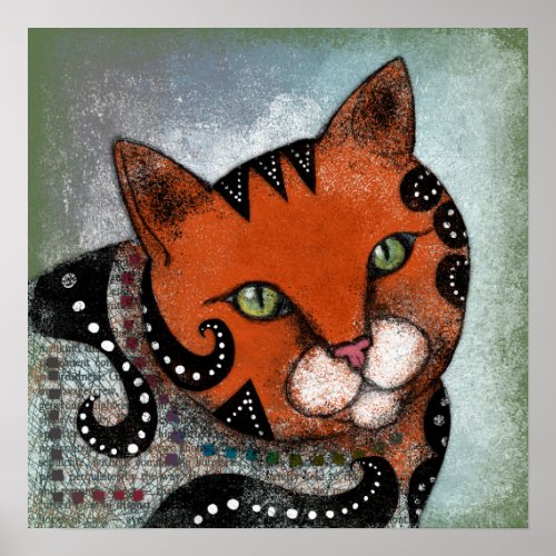 Orange Tabby Cat Poster Wall Art