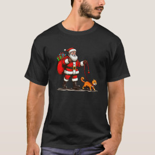 Orange Tabby Cat Santa Claus Funny Pet Christmas P T-Shirt