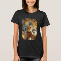 Orange Tabby Cat Selfie Fall Leaves Autumn Animal 