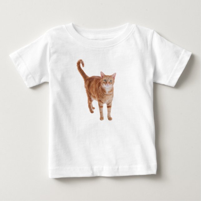 Orange Tabby Cat Standing Baby T-Shirt (Front)