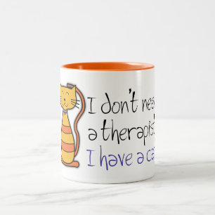 Orange Tabby Cat Therapist Two-Tone Coffee Mug
