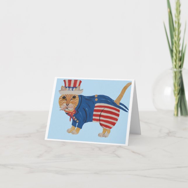 Orange Tabby Cat Uncle Sam Announcement (Front)
