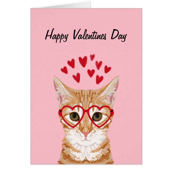 Orange Tabby Cat Valentines Love Card Zazzle 