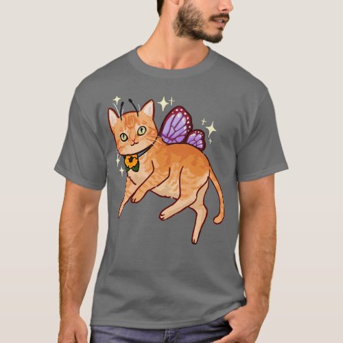Orange tabby cat with fairy wings T_Shirt