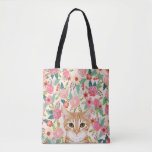 Orange Tabby cats and vintage florals Tote Bag
