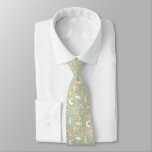 Orange Tabby Cats Illustrated Pattern Tie at Zazzle