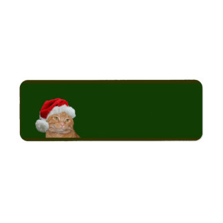 Orange tabby Christmas Label