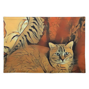 Orange Tabby Cloth Placemat