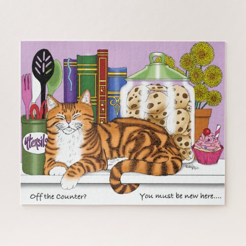 Orange Tabby Counter Top Cat Jigsaw Puzzle