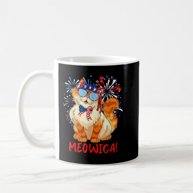 Orange Tabby Gangsta Cat Tattoos Bandana July 4th  Coffee Mug (Left)