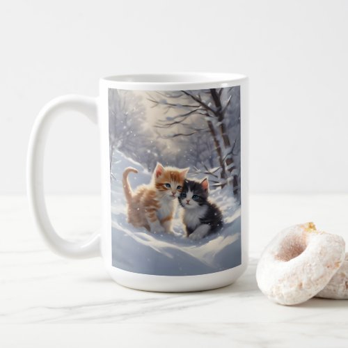Orange Tabby Gray and White Cats  Coffee Mug