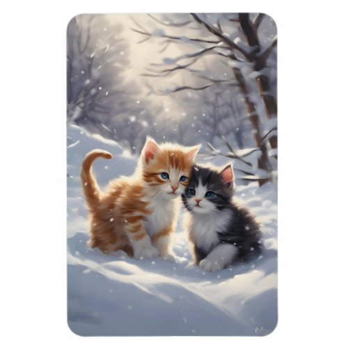 Orange Tabby Gray and White Cats Refrigerator  Magnet